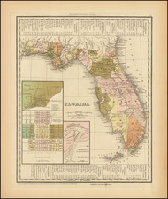 Florida Map By Henry Schenk Tanner / Carey & Hart