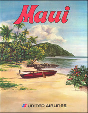 Hawaii, Hawaii and Travel Posters Map By United Airlines