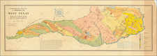 Texas Map By Benjamin F. Hill  &  J.A. Udden