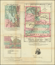 Map of the Territory of Utah [with] Great Salt Lake Valley [with] Plat of Salt Lake City Utah