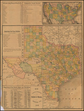 (Map of Texas) Third Annual Glidden Barb Wire Pocket Compendium for 1887. Compliments of Sanborn & Warner, Houston, Texas