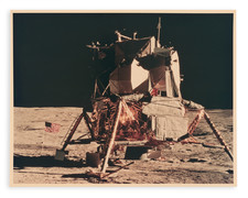 (Apollo 14) Apollo 14's Flag and Lunar Module on the Moon's Surface.