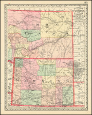 Montana and Wyoming Map By H.C. Tunison