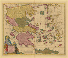 Exactissima totius Archipelagi nec non Graeciae Tabula in qua omnes subjacentes Regiones et Insulae distincte . . . By Nicolaes Visscher I