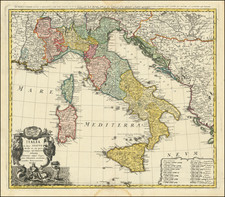 Italy Map By Homann Heirs