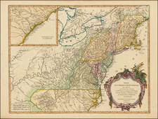 New York State, Mid-Atlantic, Kentucky, Tennessee, Southeast, Virginia, North Carolina and Ohio Map By Didier Robert de Vaugondy