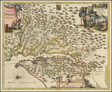 Maryland, Delaware, Southeast and Virginia Map By John Ogilby