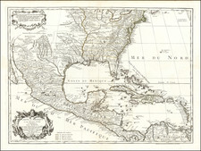 United States, South, Southeast, Texas, Southwest, Rocky Mountains and Caribbean Map By Jean André Dezauche
