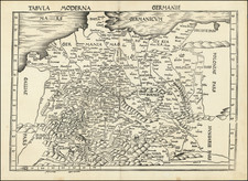 Netherlands, Austria, Poland, Czech Republic & Slovakia and Germany Map By Martin Waldseemüller