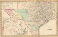 Texas Map By G.W.  & C.B. Colton