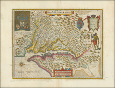 Mid-Atlantic, Maryland and Virginia Map By Willem Janszoon Blaeu