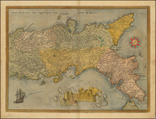 Southern Italy Map By Abraham Ortelius