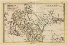 Texas, Southwest, Mexico and Baja California Map By Rigobert Bonne