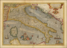 Italy Map By Abraham Ortelius