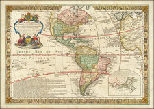 North America and America Map By Louis Charles Desnos / Guillaume Danet