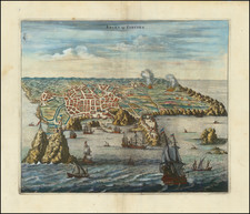 Atlantic Ocean and Portugal Map By John Ogilby