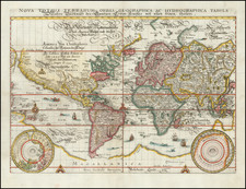 Nova Totius Terrarum Orbis Geographica Ac Hydrographica Tabula By Matthaus Merian