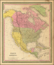 North America Map By Samuel Augustus Mitchell