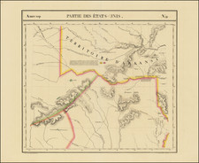 Texas and Oklahoma & Indian Territory Map By Philippe Marie Vandermaelen