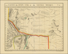 Texas, Plains, Kansas, Oklahoma & Indian Territory, Southwest, Colorado, New Mexico, Rocky Mountains and Colorado Map By Philippe Marie Vandermaelen