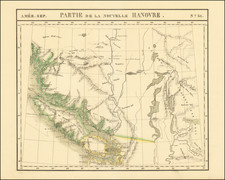 Washington and British Columbia Map By Philippe Marie Vandermaelen