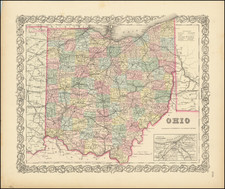 Ohio Map By Joseph Hutchins Colton