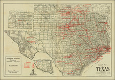 Texas Map By M. H. West  &  F.E. Gallup