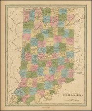 Indiana Map By Thomas Gamaliel Bradford