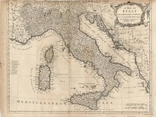 Europe, Italy and Balearic Islands Map By Emanuel Bowen