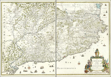 Catalonia Map By Le Pere Placide de St. Helene / Mlle. Duval