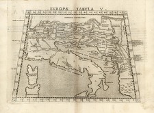 Europe, Balkans and Italy Map By Girolamo Ruscelli