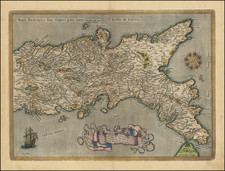 [ Kingdom of Naples ]  Regni Neapolitani Verissima Secundum Antiquorum et Recentiorum Traditionem Descriptio, Pyrrho Ligorio Acut. By Abraham Ortelius