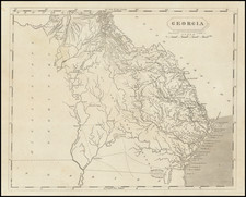 Georgia Map By Aaron Arrowsmith  &  Lewis