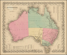 Australia Map By Joseph Hutchins Colton