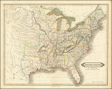 United States and Texas Map By William Home Lizars