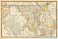 Maryland and Delaware Map By William Rand  &  Andrew McNally