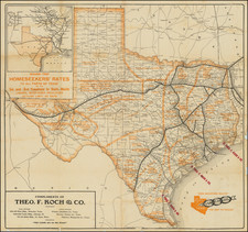 Texas Map By Poole Brothers