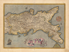 Southern Italy Map By Abraham Ortelius