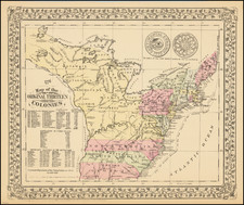 United States Map By Samuel Augustus Mitchell Jr.