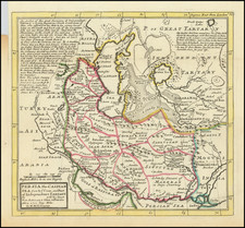Persia, Caspian Sea, done by ye Czar, and Part of Independent Tartary By ... With His Tract from Astracan in Gilan in Persia Above 2700 English MIles