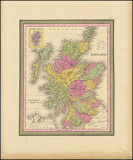 Scotland Map By Samuel Augustus Mitchell