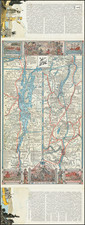 Vermont, New York State and Quebec Map By Poole Brothers / M.J. Powers