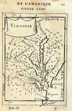 Mid-Atlantic and Southeast Map By Alain Manesson Mallet