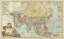 Asia, Asia, Australia & Oceania and Oceania Map By Herman Moll