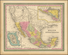 Texas, Arizona, Colorado, Utah, Nevada, New Mexico, Colorado, Utah, Mexico and California Map By Samuel Augustus Mitchell