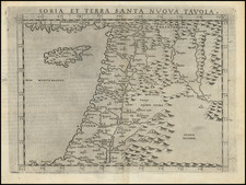 Cyprus and Holy Land Map By Girolamo Ruscelli