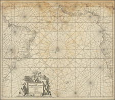 Atlantic Ocean, Brazil and West Africa Map By Johannes Van Keulen