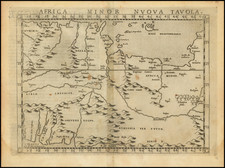 Malta and North Africa Map By Girolamo Ruscelli