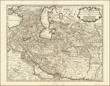 Central Asia & Caucasus and Persia & Iraq Map By Guillaume De L'Isle / Philippe Buache