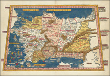 Turkey and Turkey & Asia Minor Map By Claudius Ptolemy / Lienhart Holle